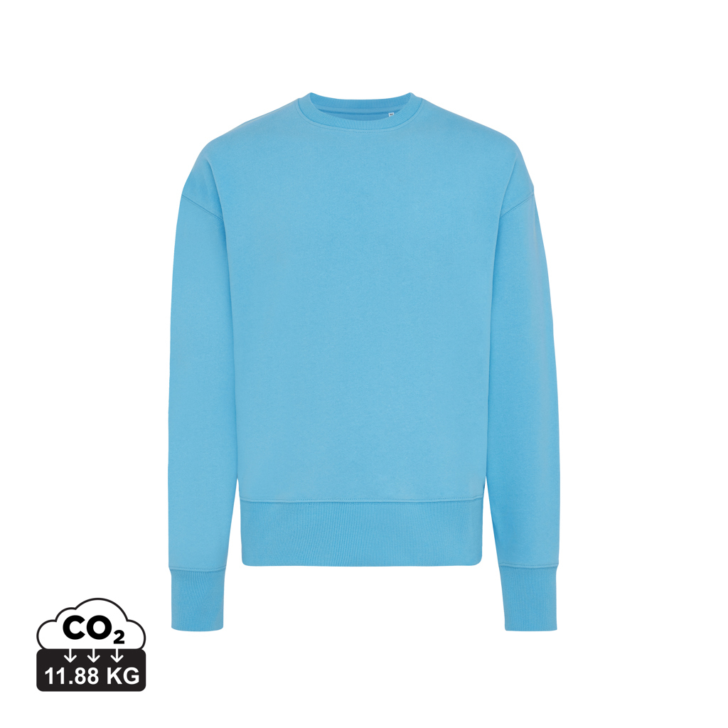 Sweat promotionnel coton recyclé 340g unisexe Iqoniq Kruger tranquil blue